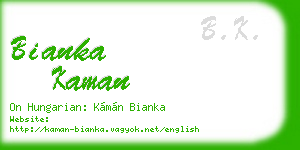 bianka kaman business card