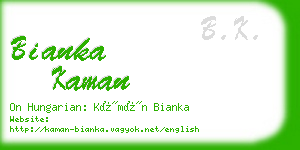 bianka kaman business card